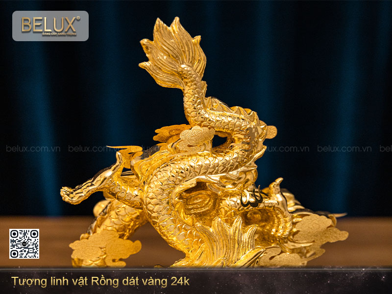 Tượng linh vật Rồng dát vàng 24k